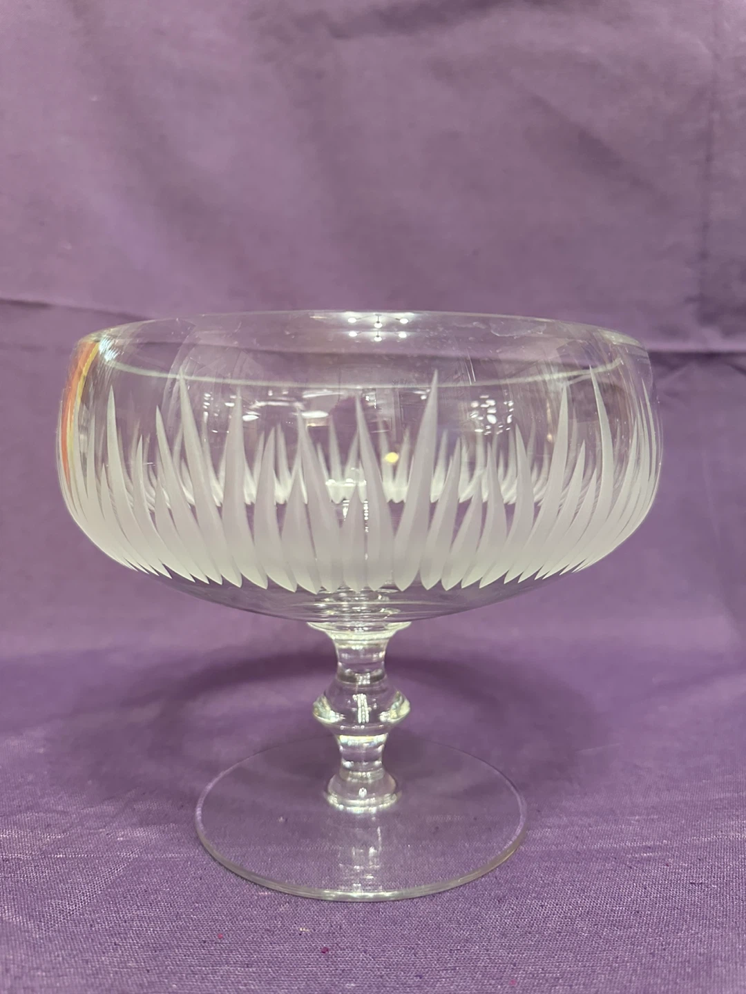 “Savannah “ by Belfor footed Crystal compote bowl