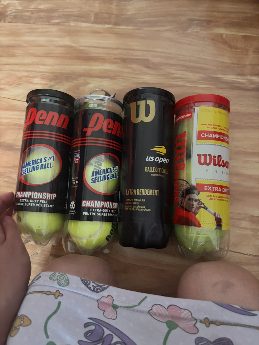 Penn, Wilson, and US Open Tennis Balls (4 Cans)