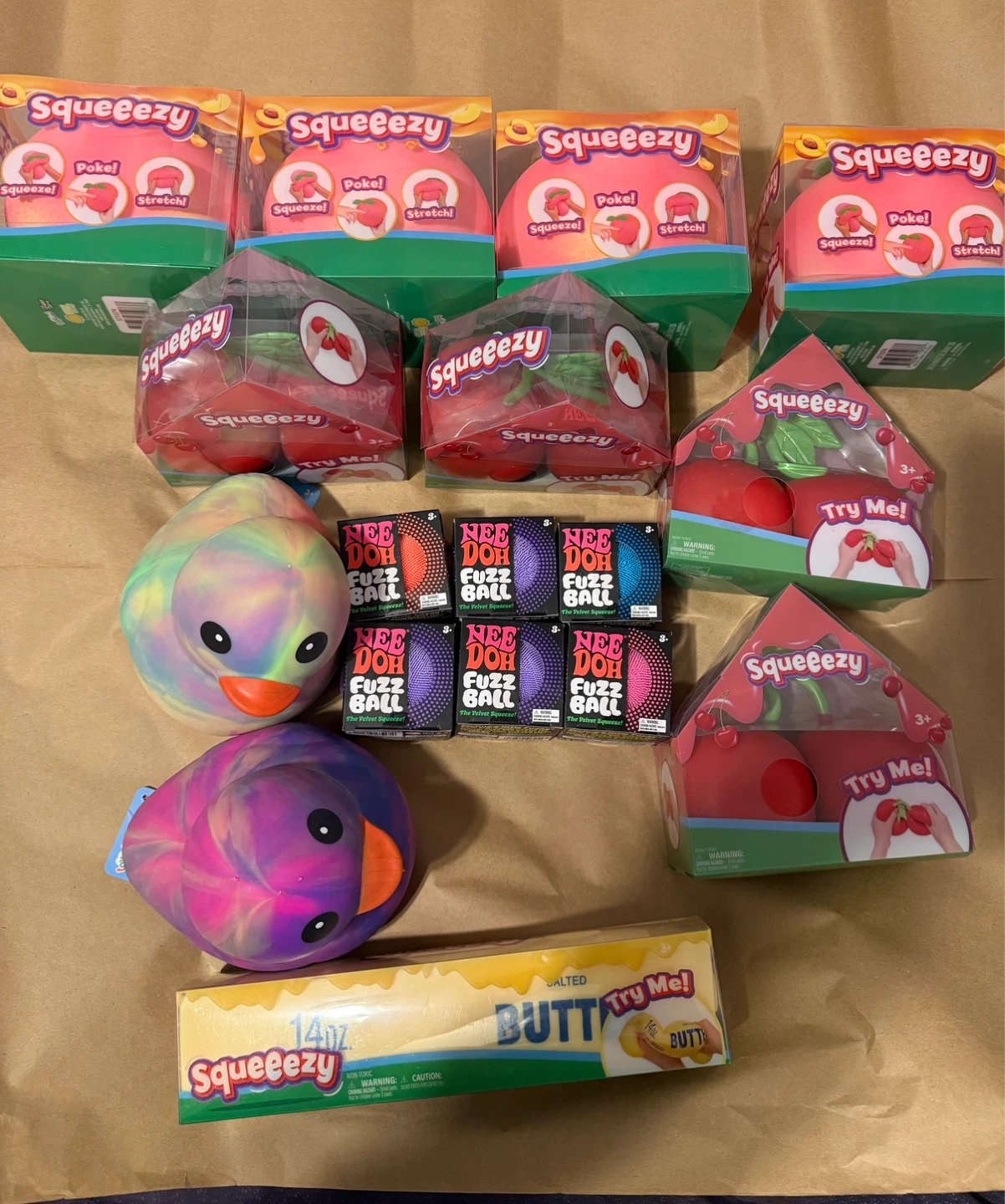 Fuzzy Nee-dohs, Squeeze squishy New