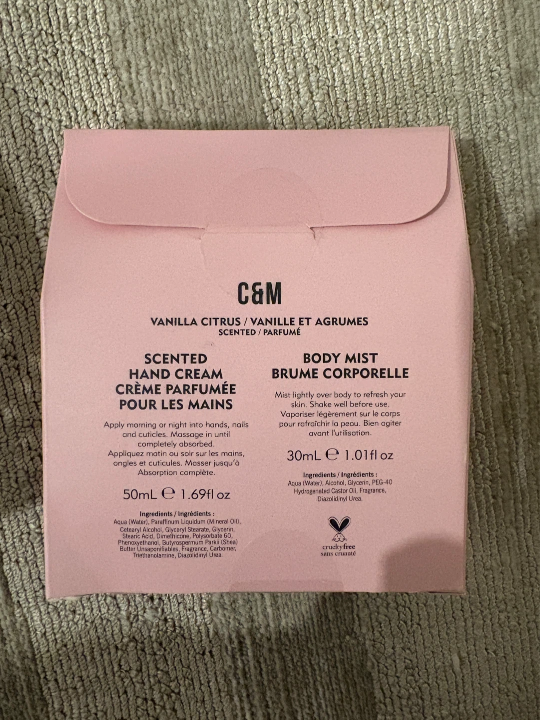 C&M Vanilla Citrus Scented Hand Cream and Body Mist - photo 2
