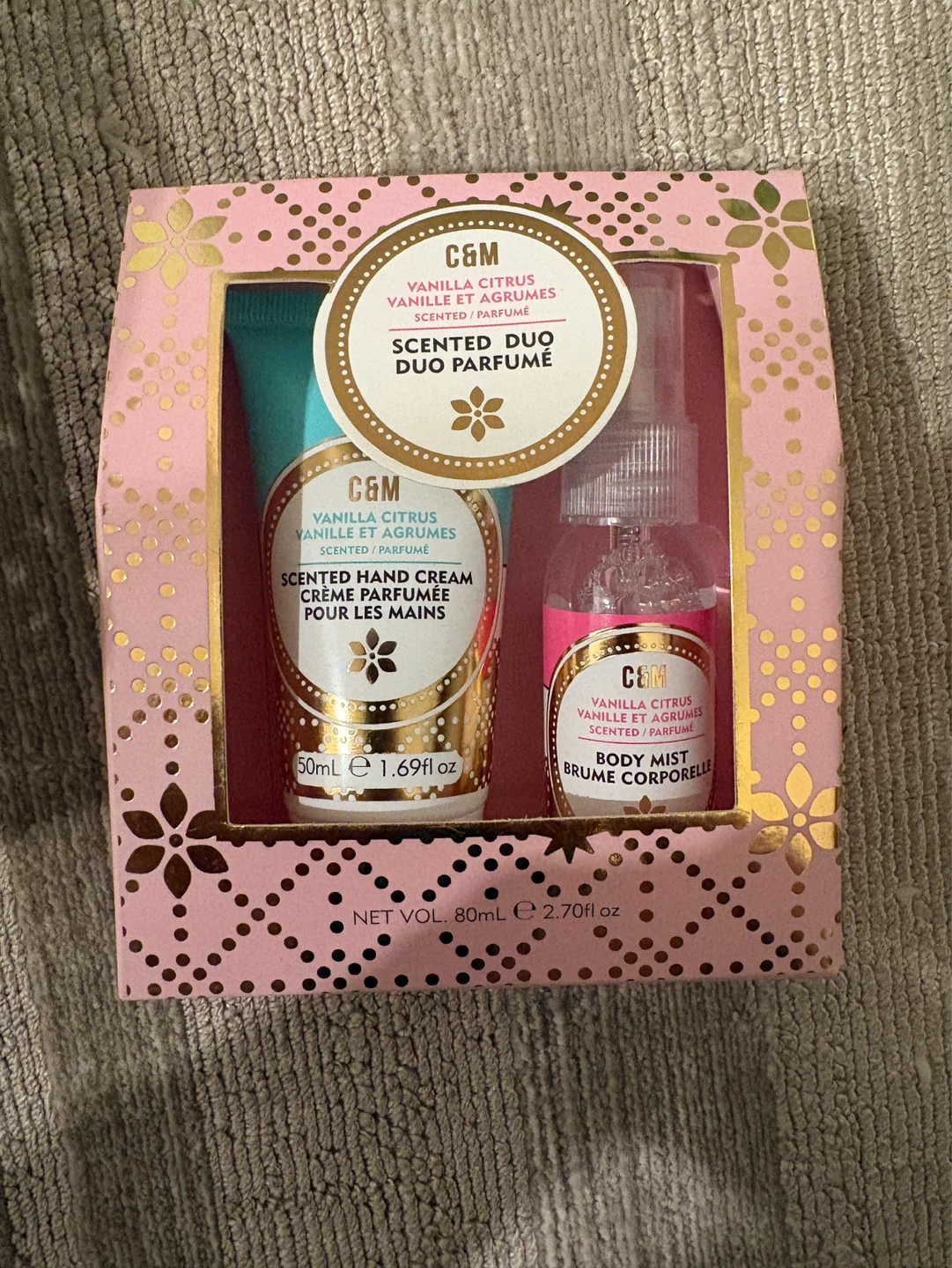 C&M Vanilla Citrus Scented Hand Cream and Body Mist