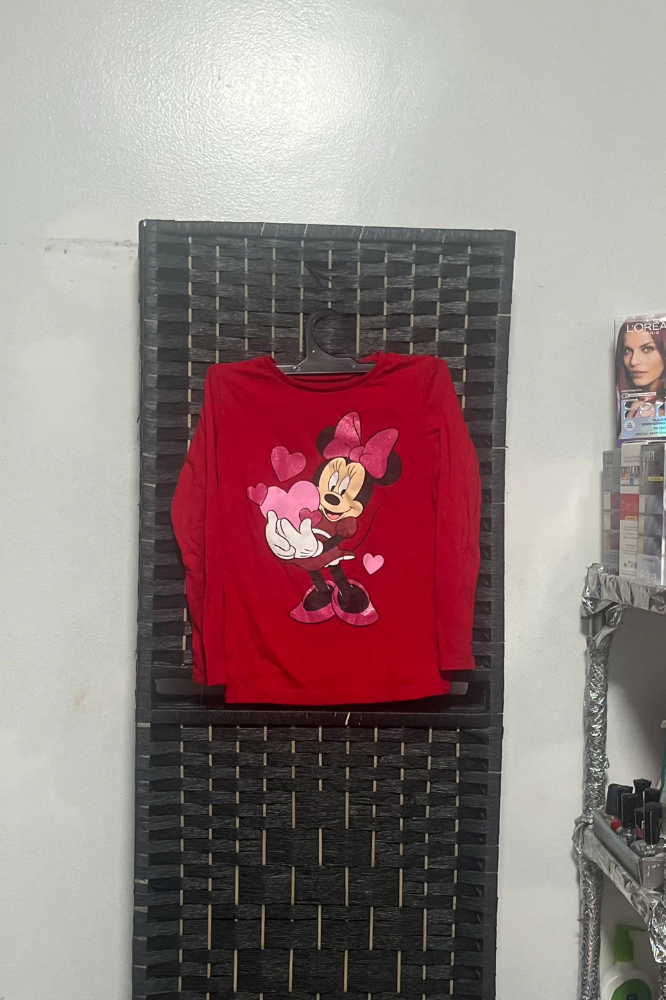 Girls' Red Minnie Mouse Long Sleeve Shirt 5 years - photo 3