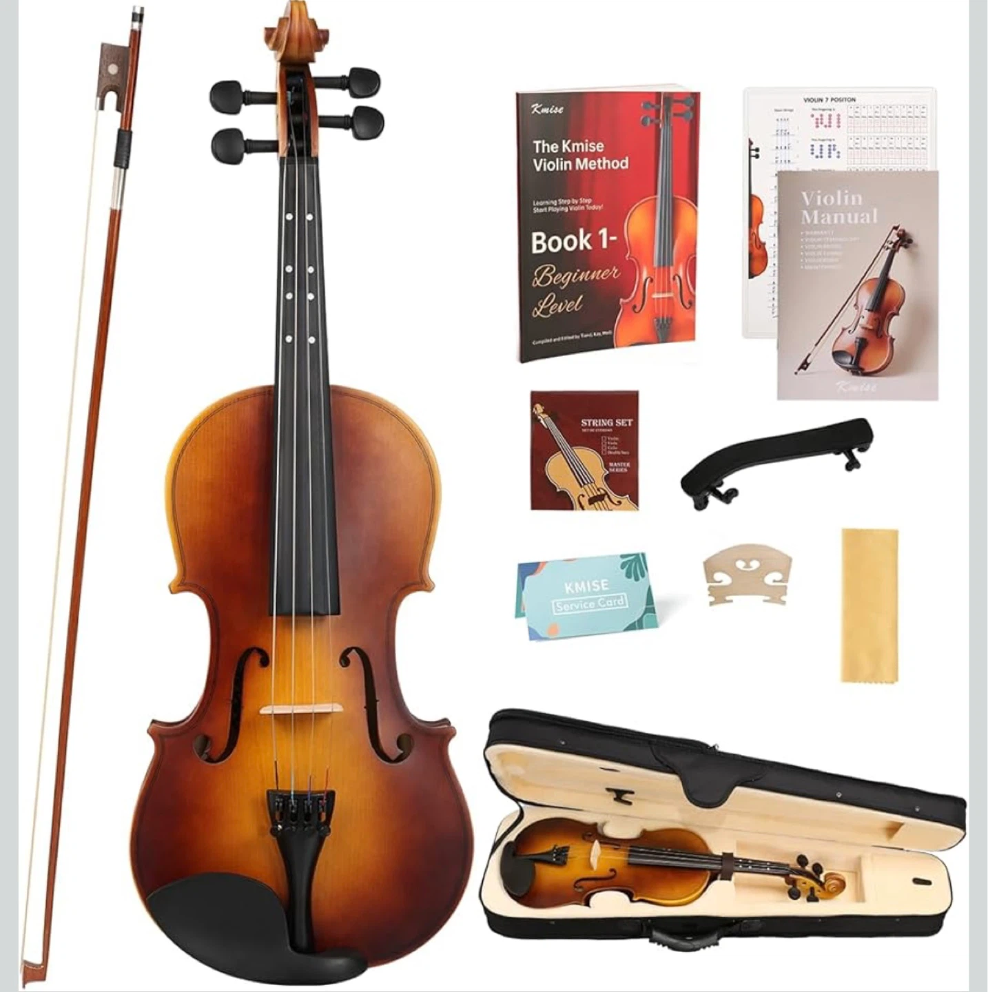 KMise Violin with Case and Accessories