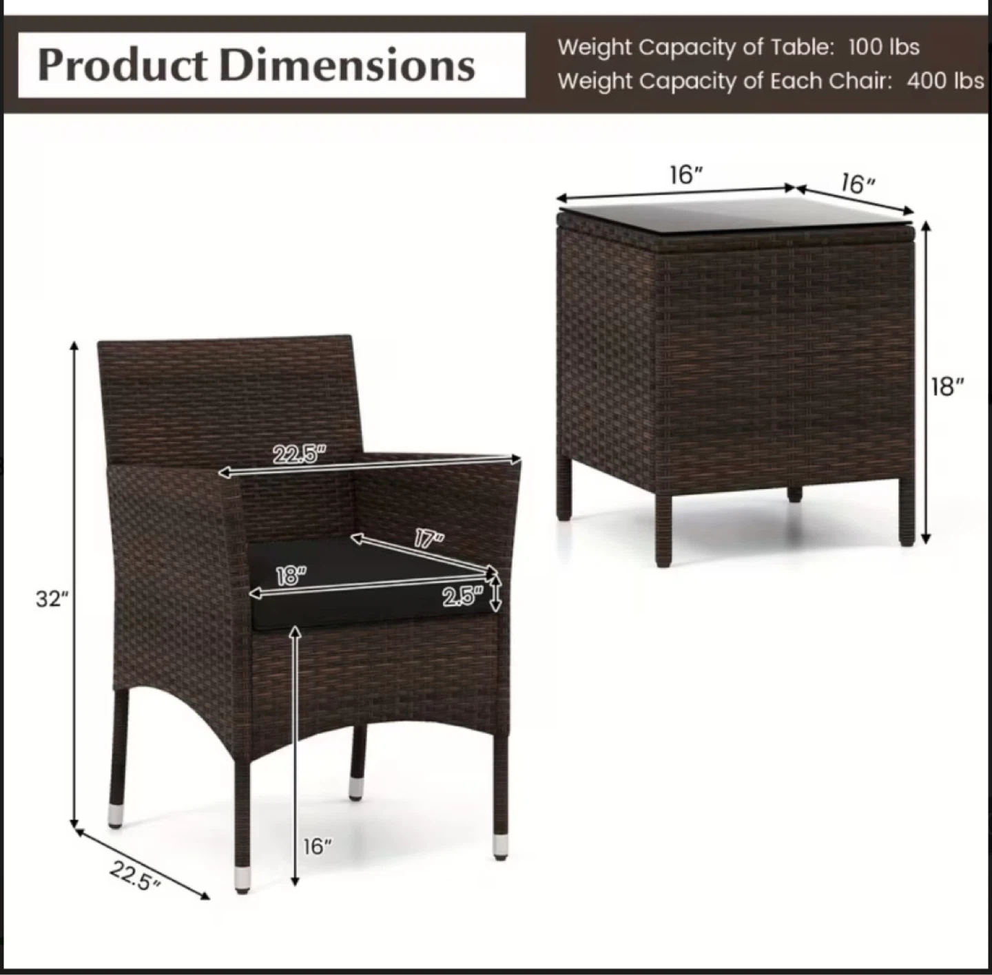 3pc outdoor Patio Set - 2 Chairs & Table - photo 3