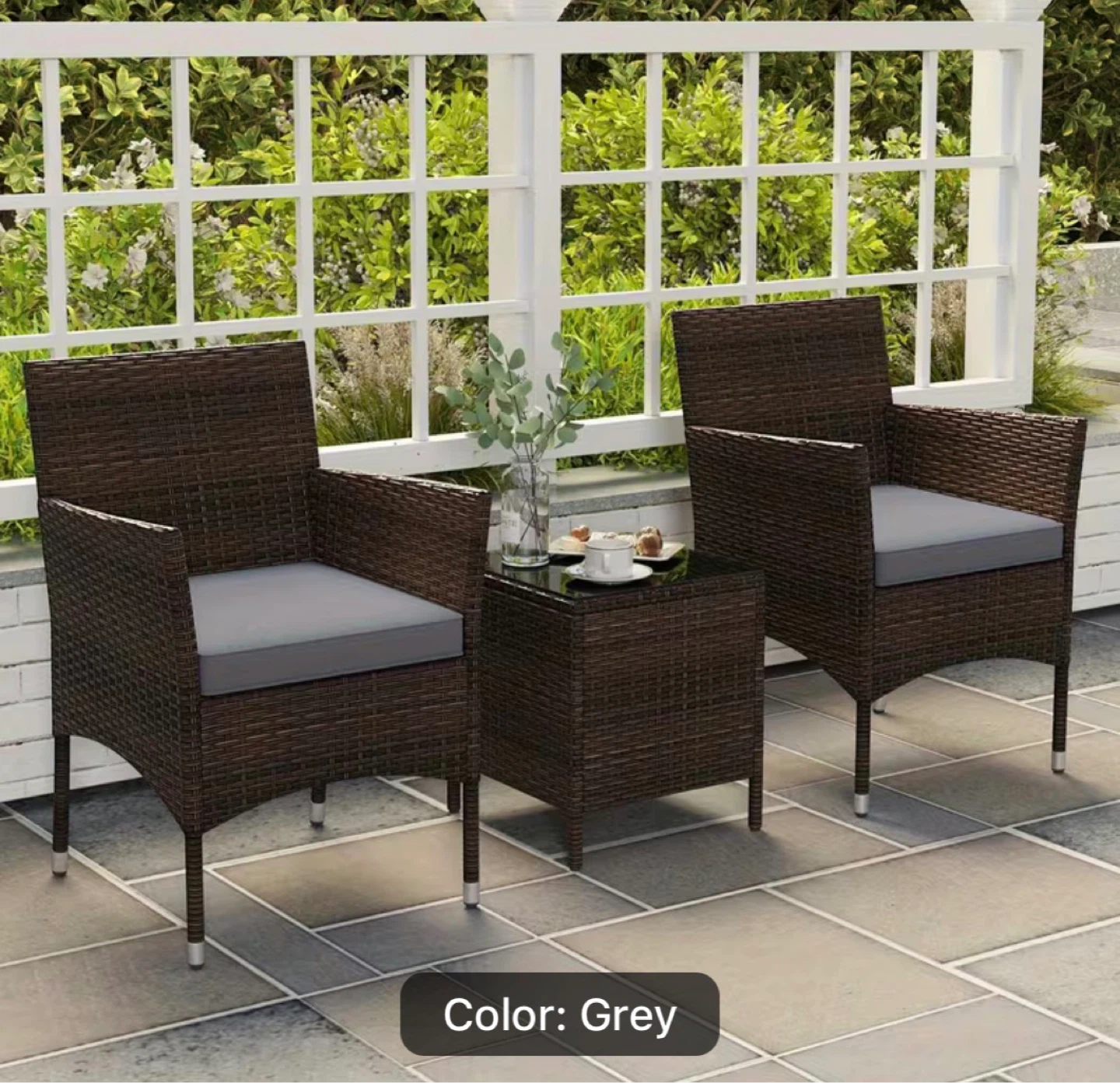 3pc outdoor Patio Set - 2 Chairs & Table