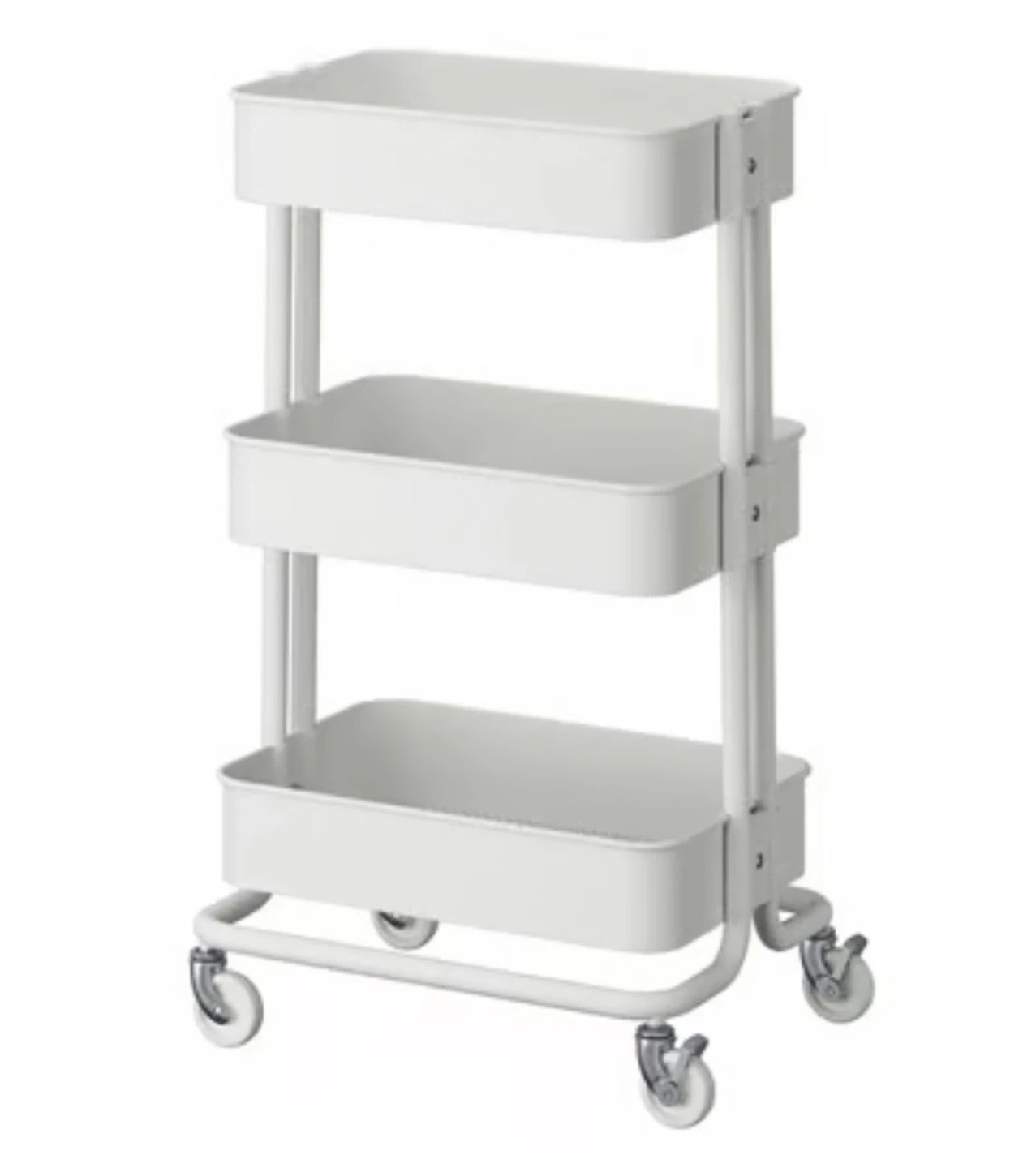 White 3-Tier Rolling Cart