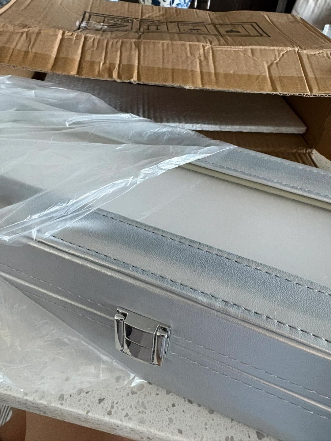 Silver 6-Slot Watch Display Box with Glass Lid - photo 3