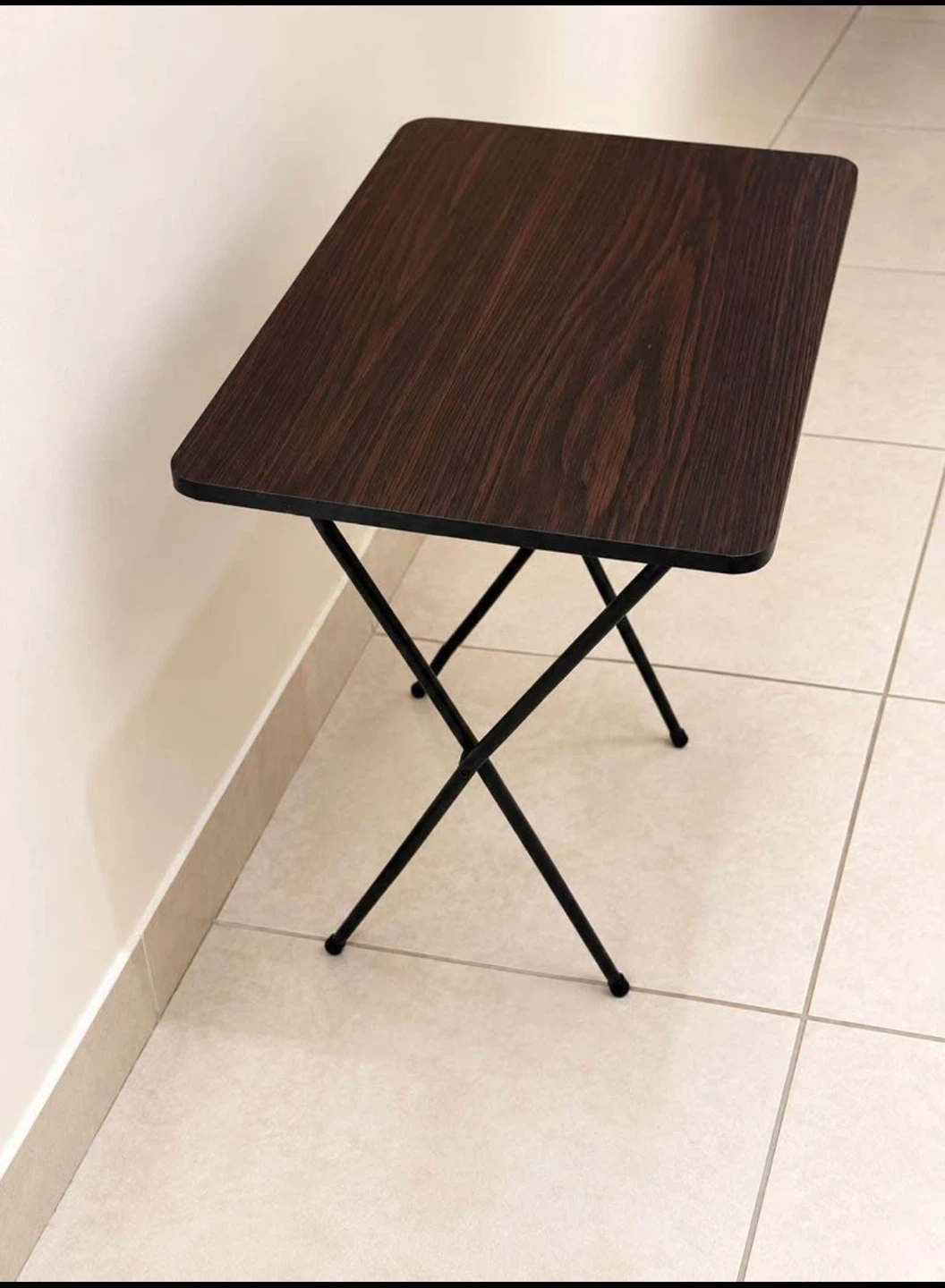 Folding Side Table / Snack Table – Dark Wood Finish - photo 2