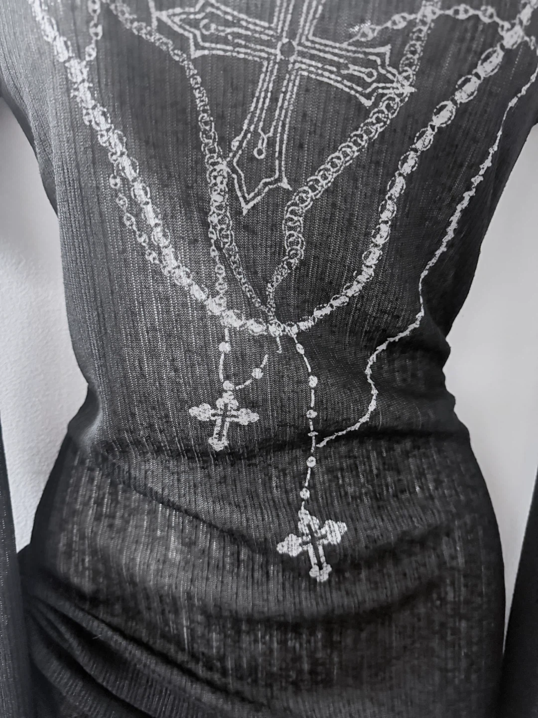Gothic Rosary Print Ruched Top - photo 3