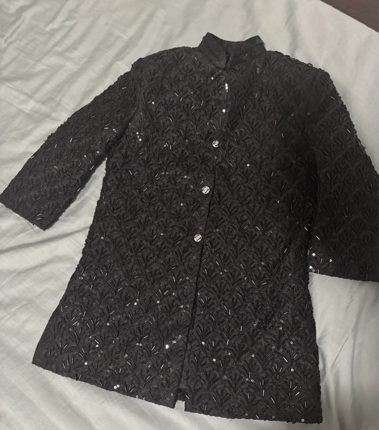 Black Sequin Beaded Jacket
