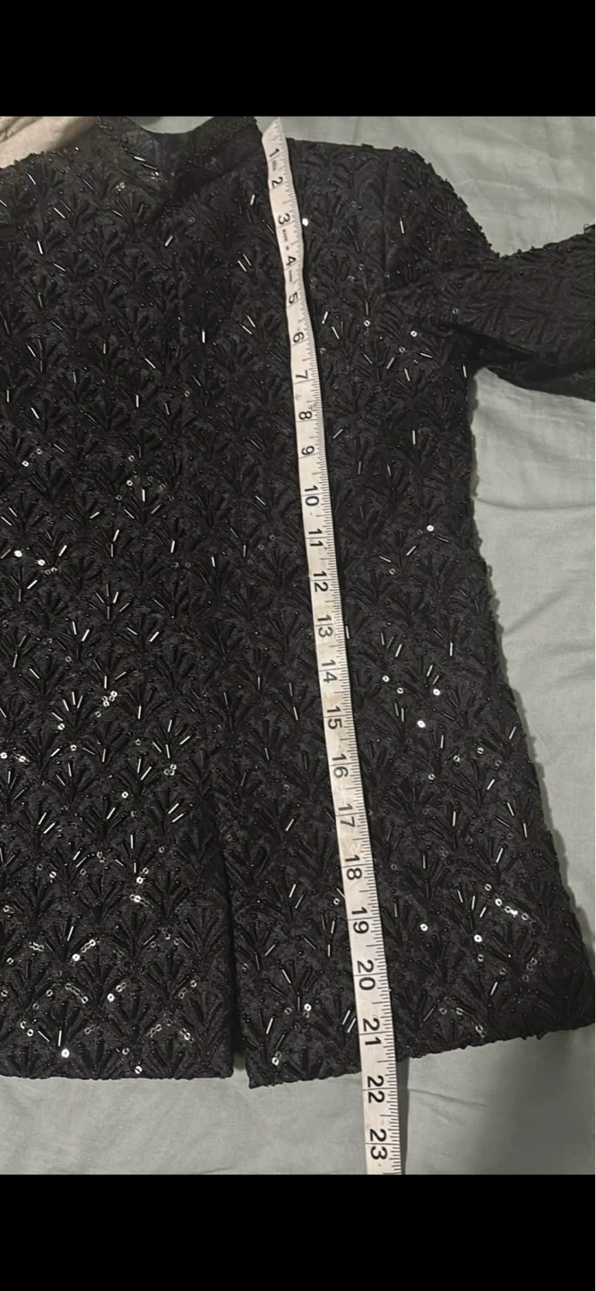 Black Sequin Beaded Jacket - photo 4