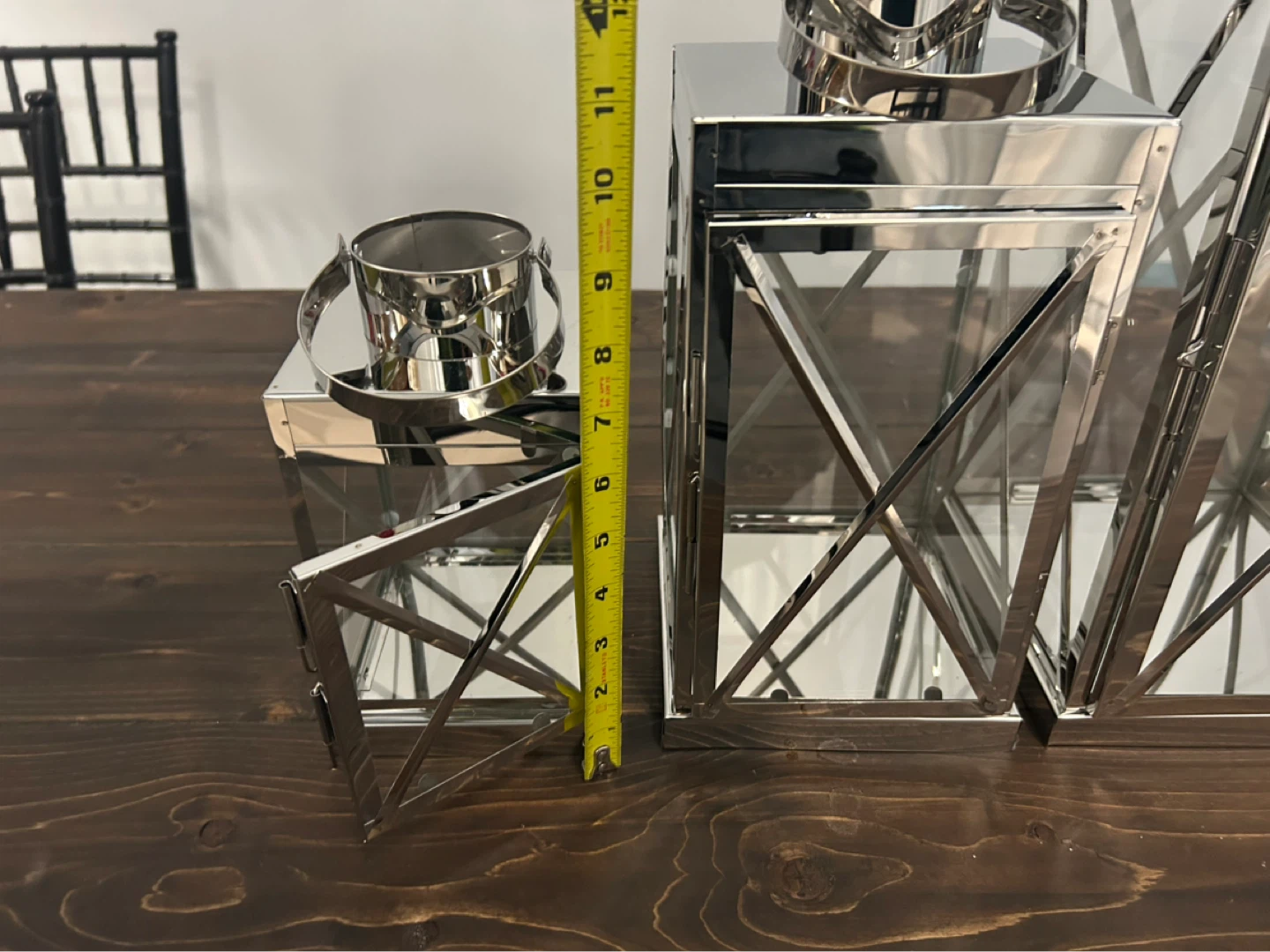 Set of 3 Chrome Lanterns - photo 2