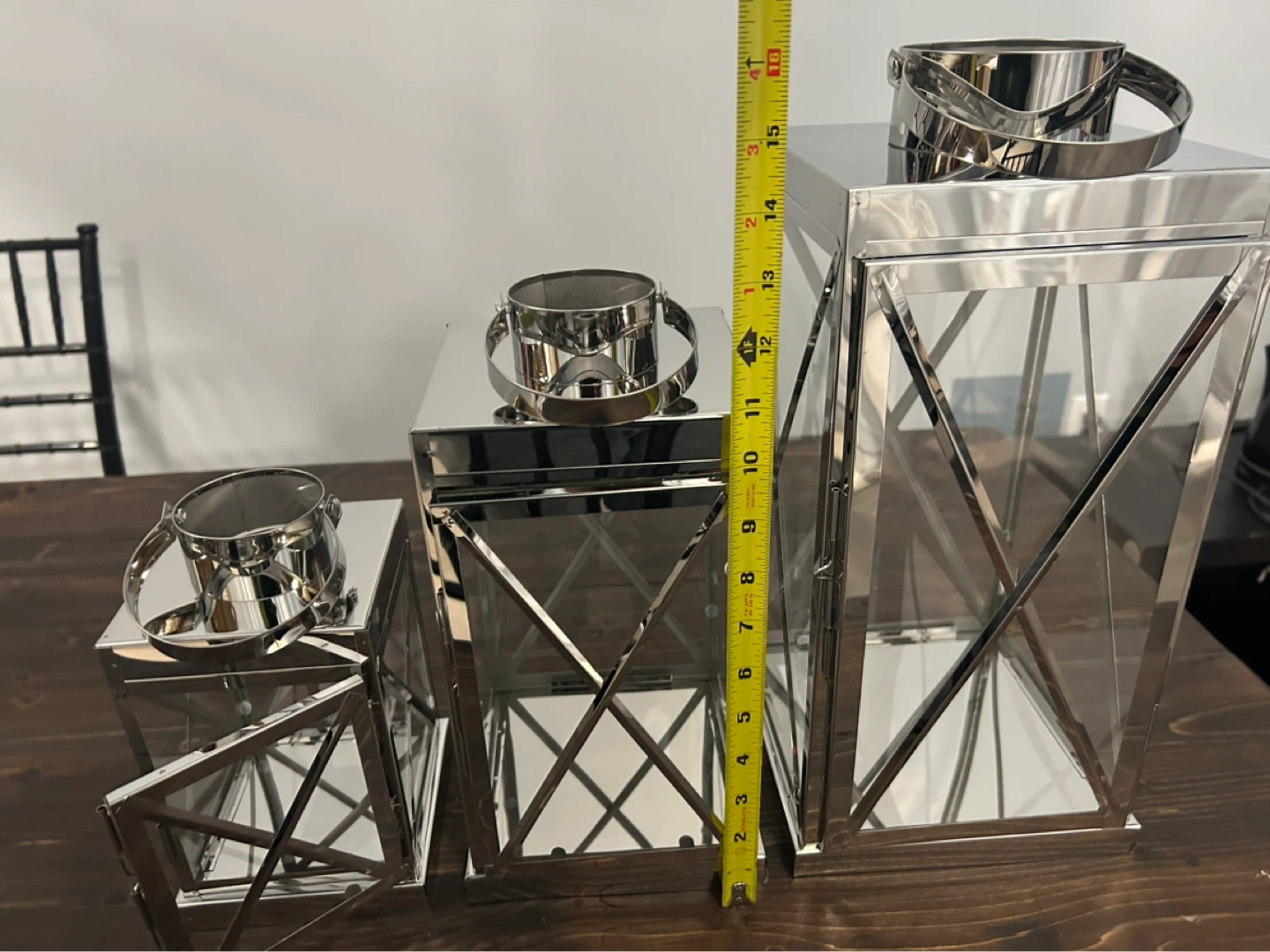 Set of 3 Chrome Lanterns - photo 4