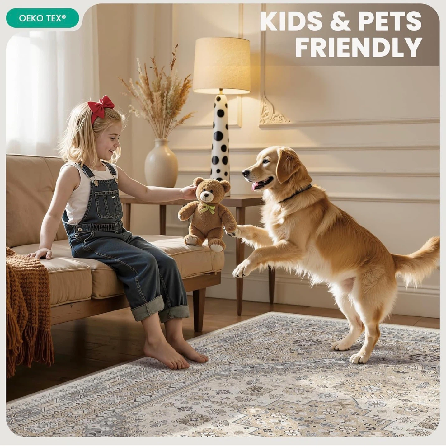 OEKO TEX Rug with Kids & Pets Friendly Design - photo 4