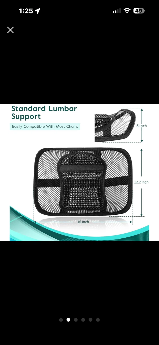 Ergonomic lumbar support backrest for chairs, new - photo 2
