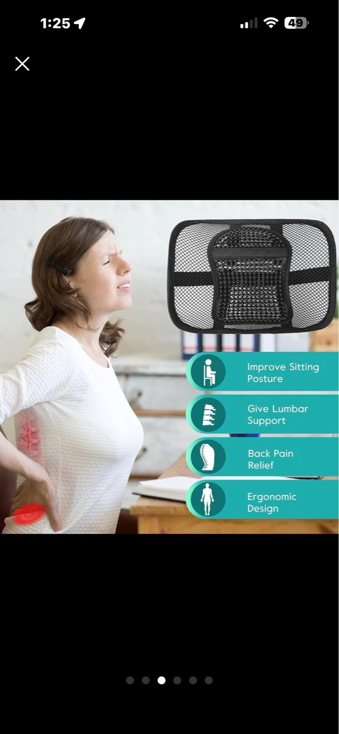 Ergonomic lumbar support backrest for chairs, new - photo 3