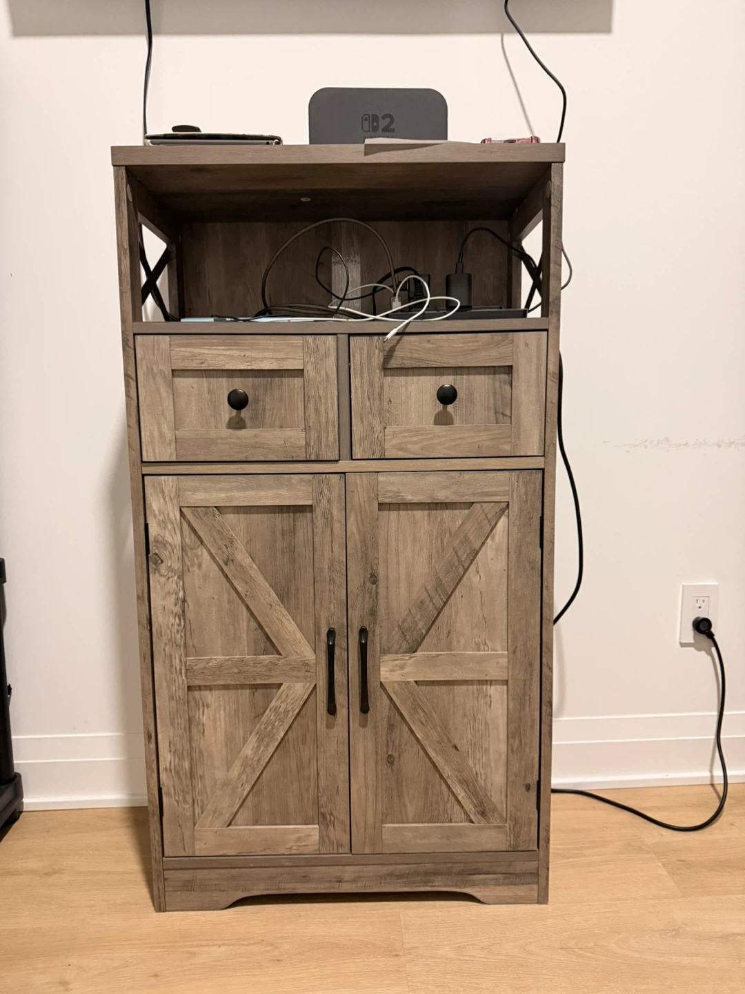 Rustic Wood Storage Cabinet