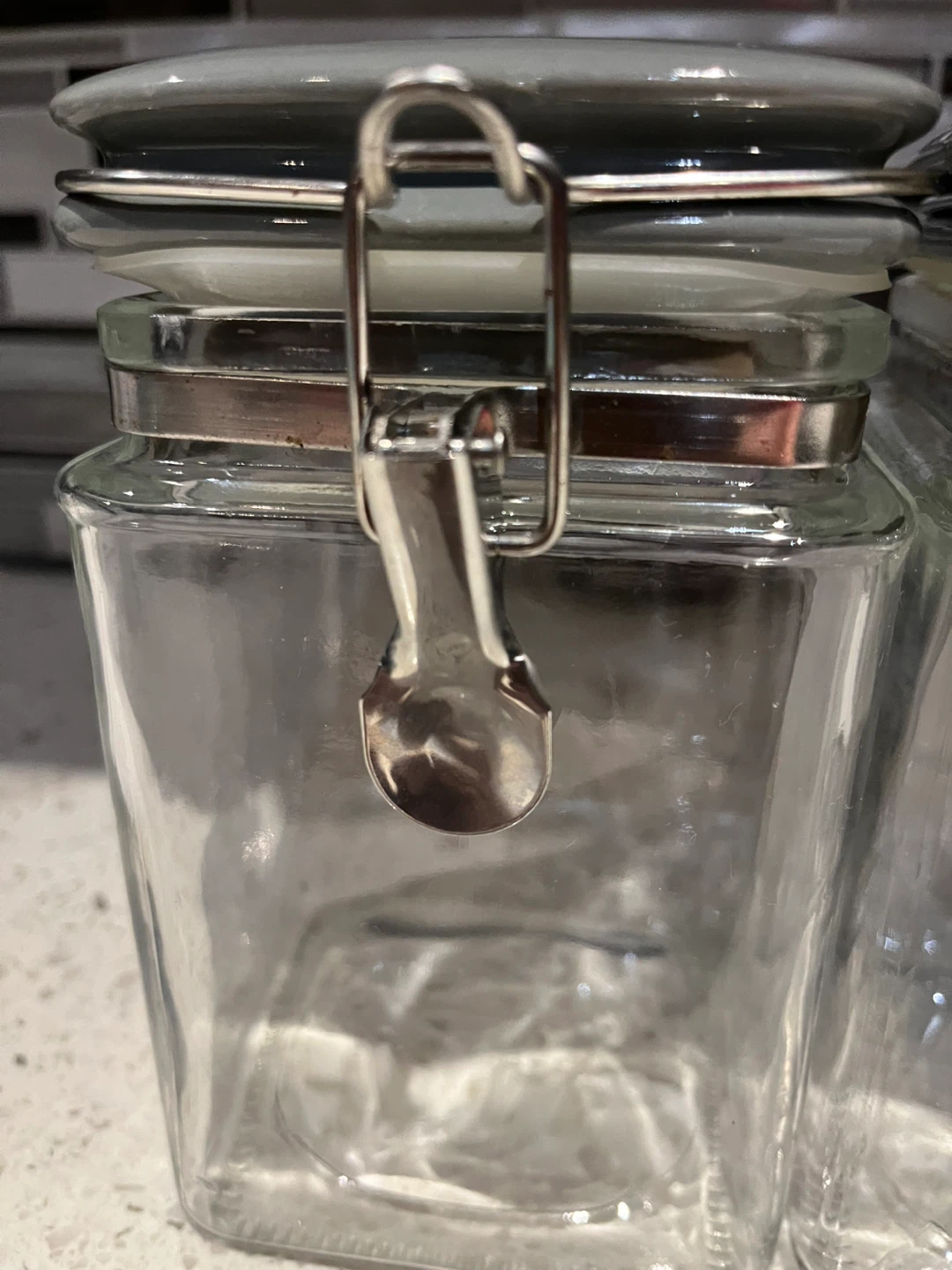 Set of 3 Glass Storage Jars with Clamp Lids - photo 2