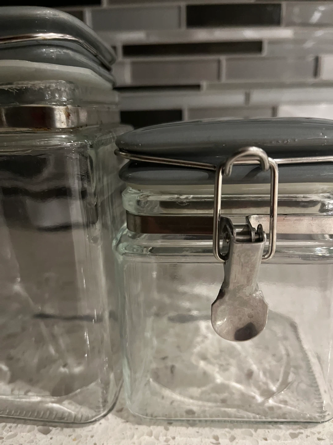 Set of 3 Glass Storage Jars with Clamp Lids - photo 3
