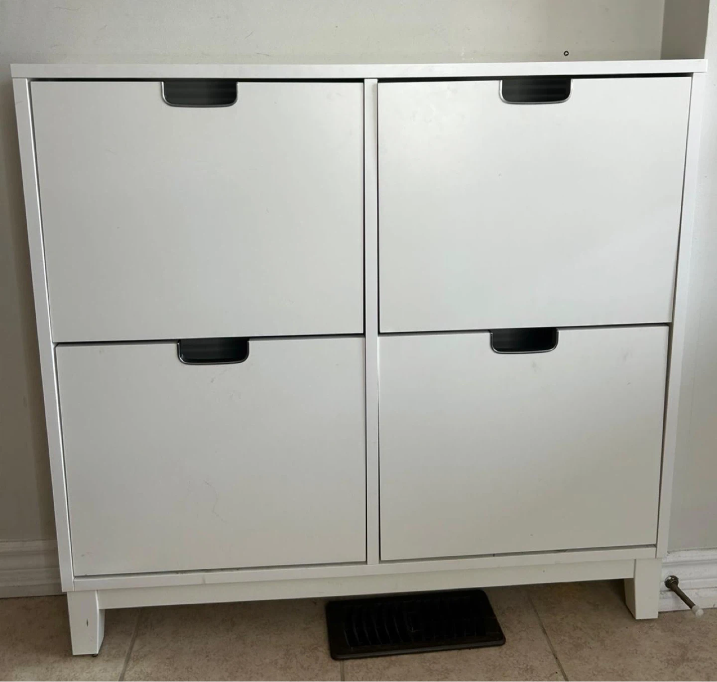 White 4-Door Shoe Cabinet