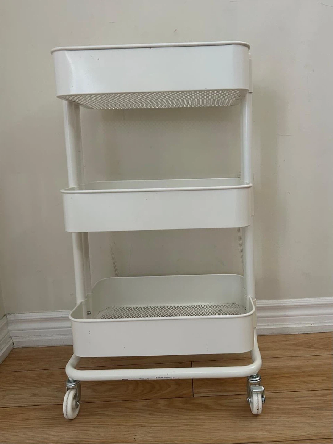 White 3-Tier Rolling Storage Cart