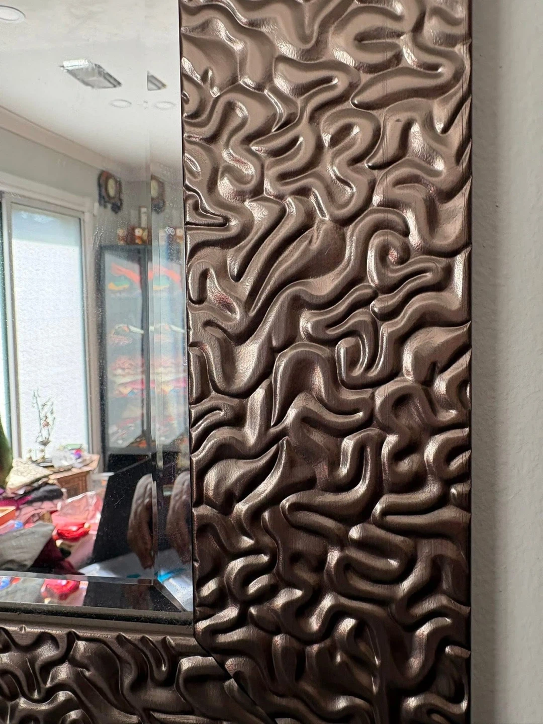 Decorative Mirror with Textured Frame - photo 2