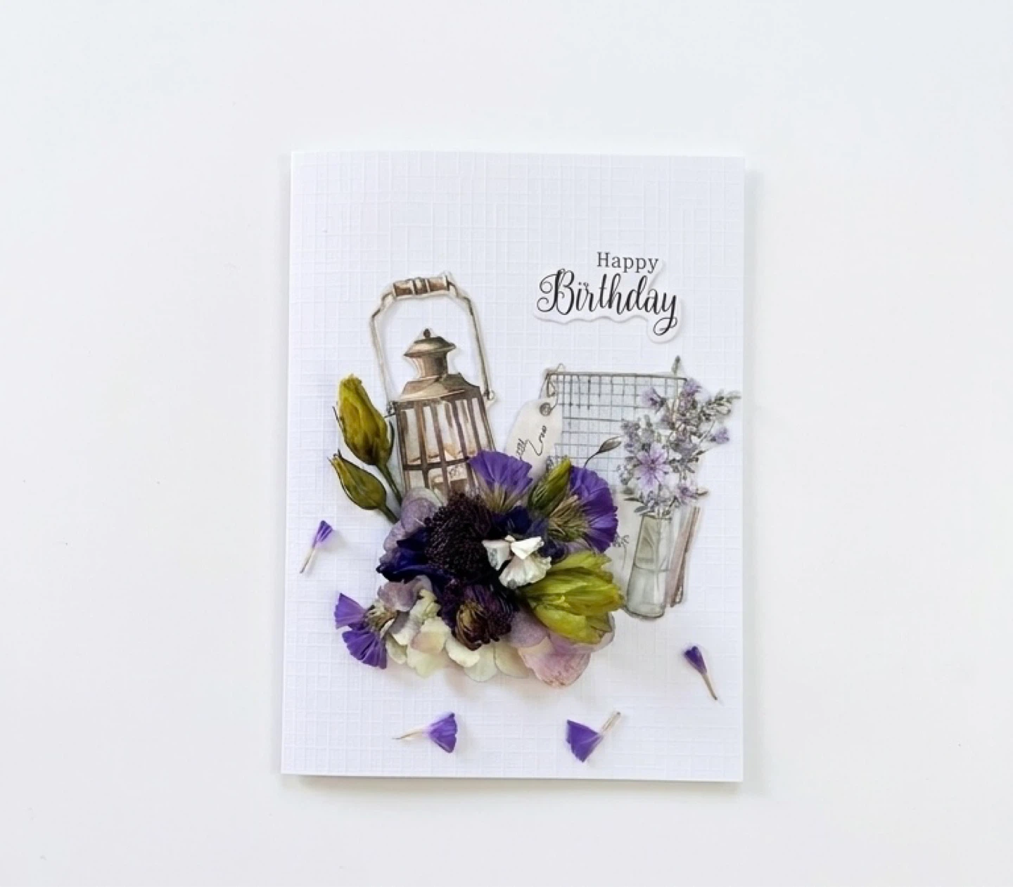 Handmade Dried Flower Birthday Card - photo 4