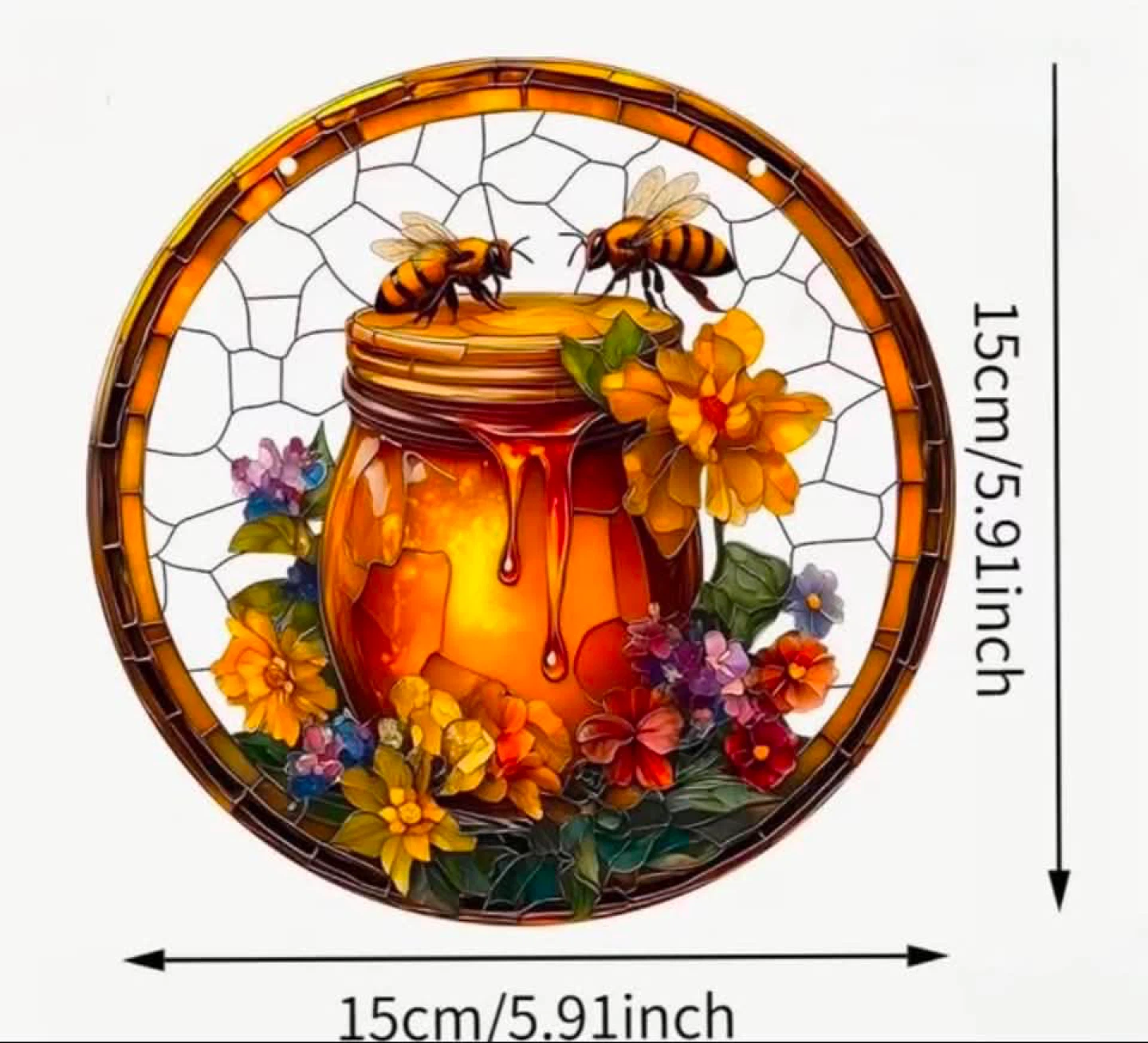 2D acrylic sun catcher. Honey bees, new - photo 2