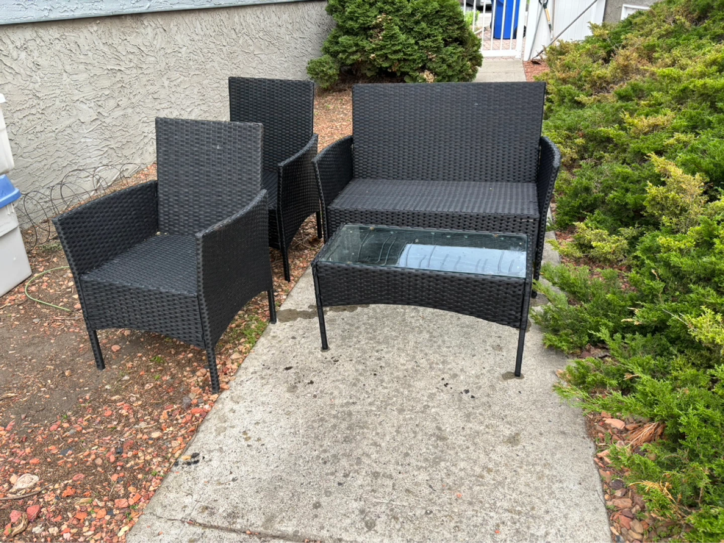 Black Wicker Patio Set