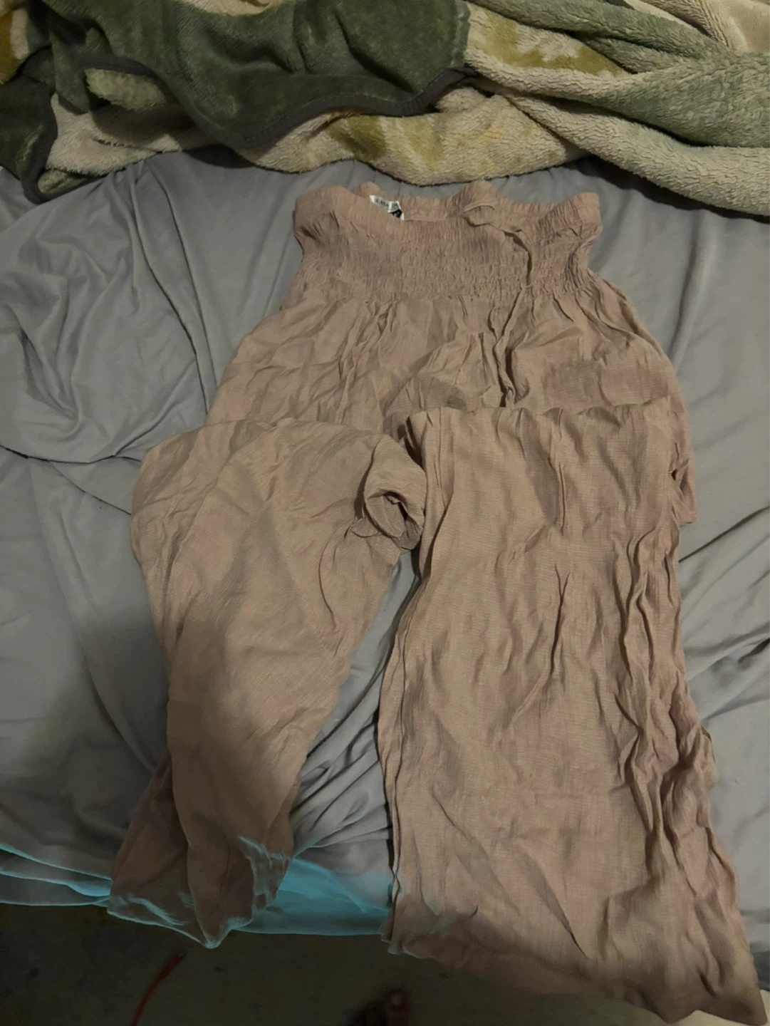 Smocked Waist Wide Leg Pants