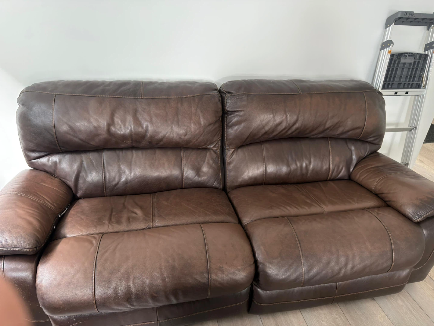 Brown Leather Sofa - photo 2