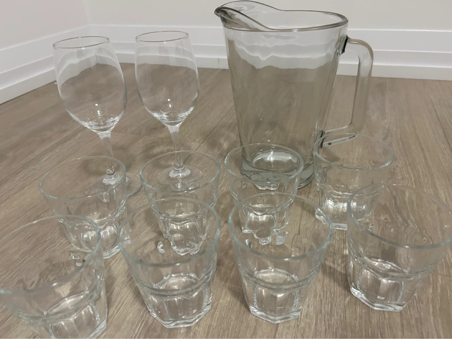 Glass Pitcher and Tumbler Set
