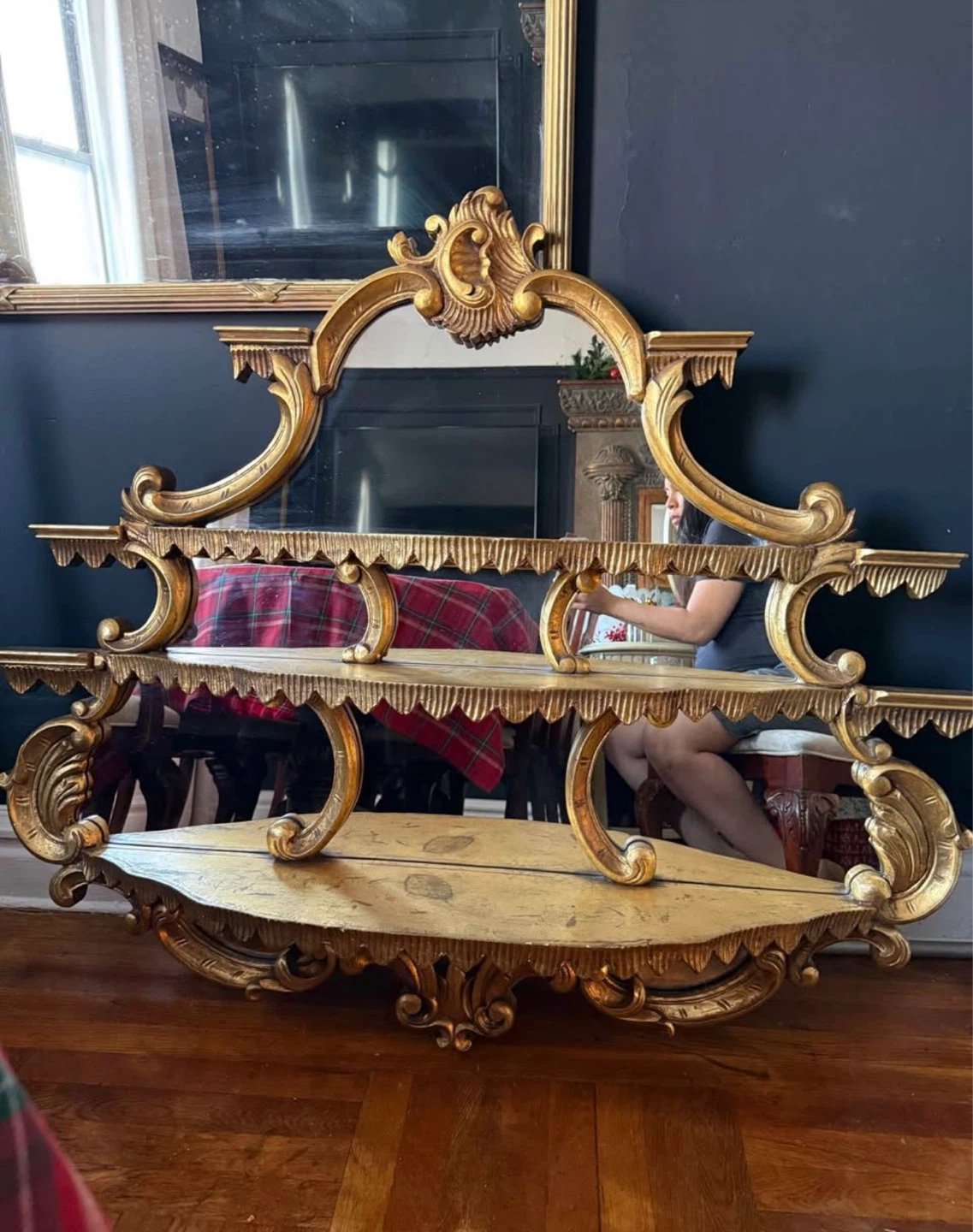 Vintage Mirrored Shelves
