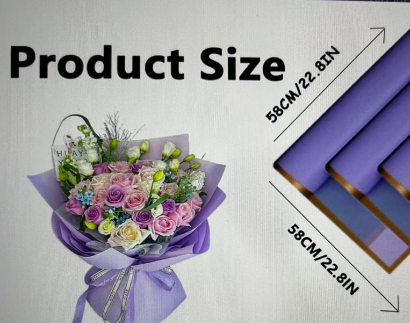 Purple Flower Wrapping Paper - 20 Sheets - photo 3