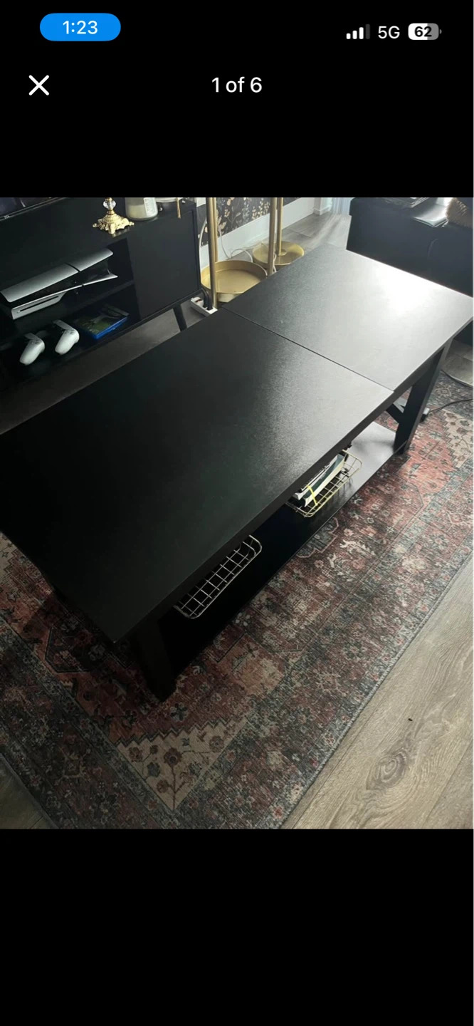 Black Lift Top Coffee Table with Storage