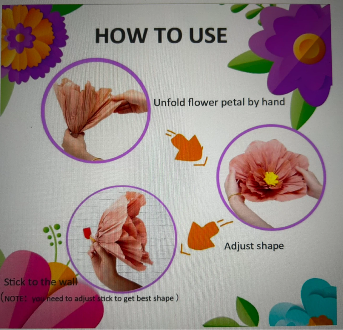 Crepe Paper Flowers Party Decorations - photo 4