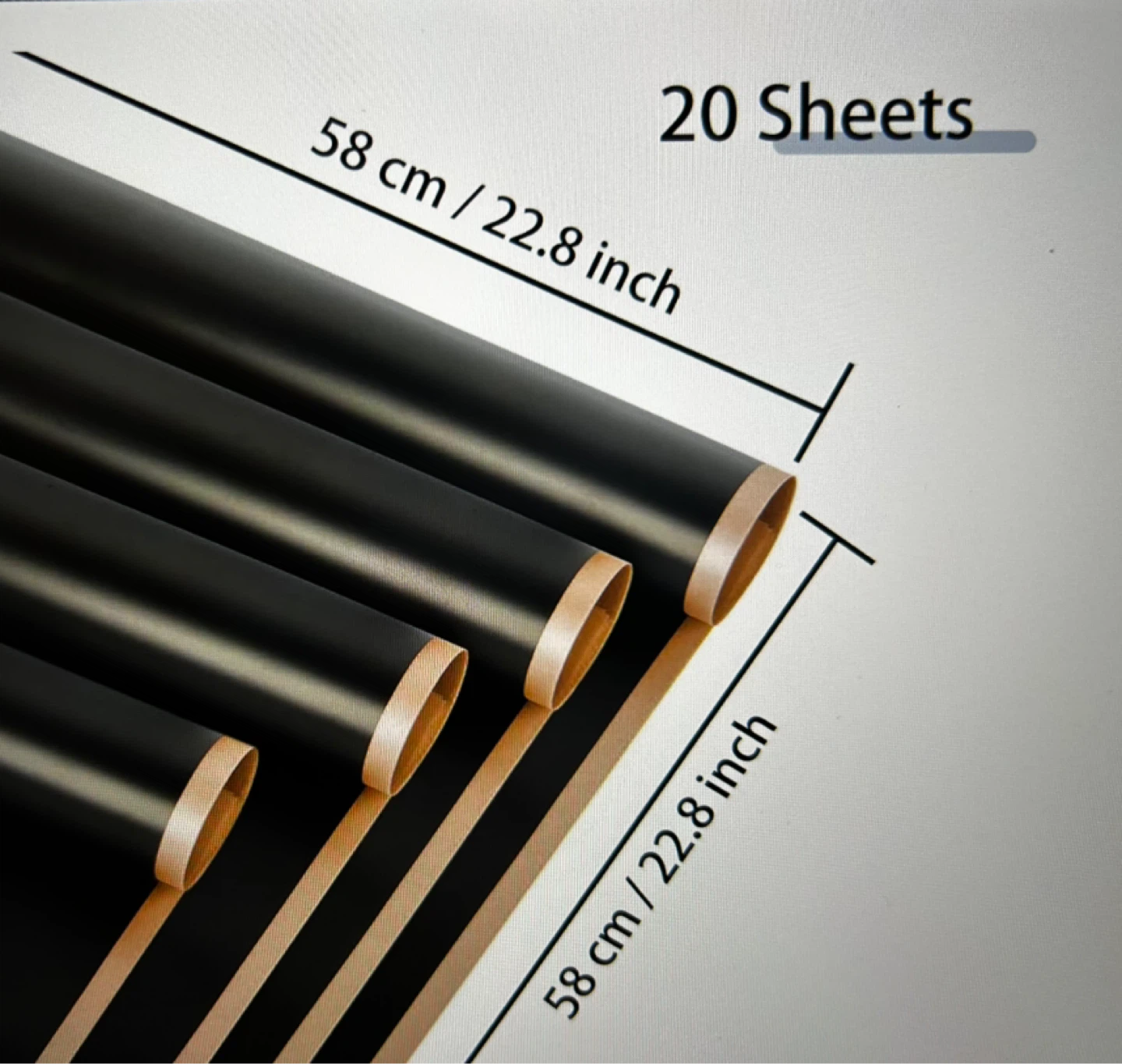 DIY Wrapped Bouquet Black Floral Wrapping Paper - 20 Sheets - photo 3