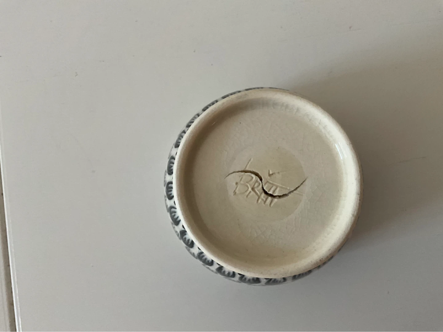 Small Ceramic Bowl Dish with Pattern / Trinket Dish - photo 4
