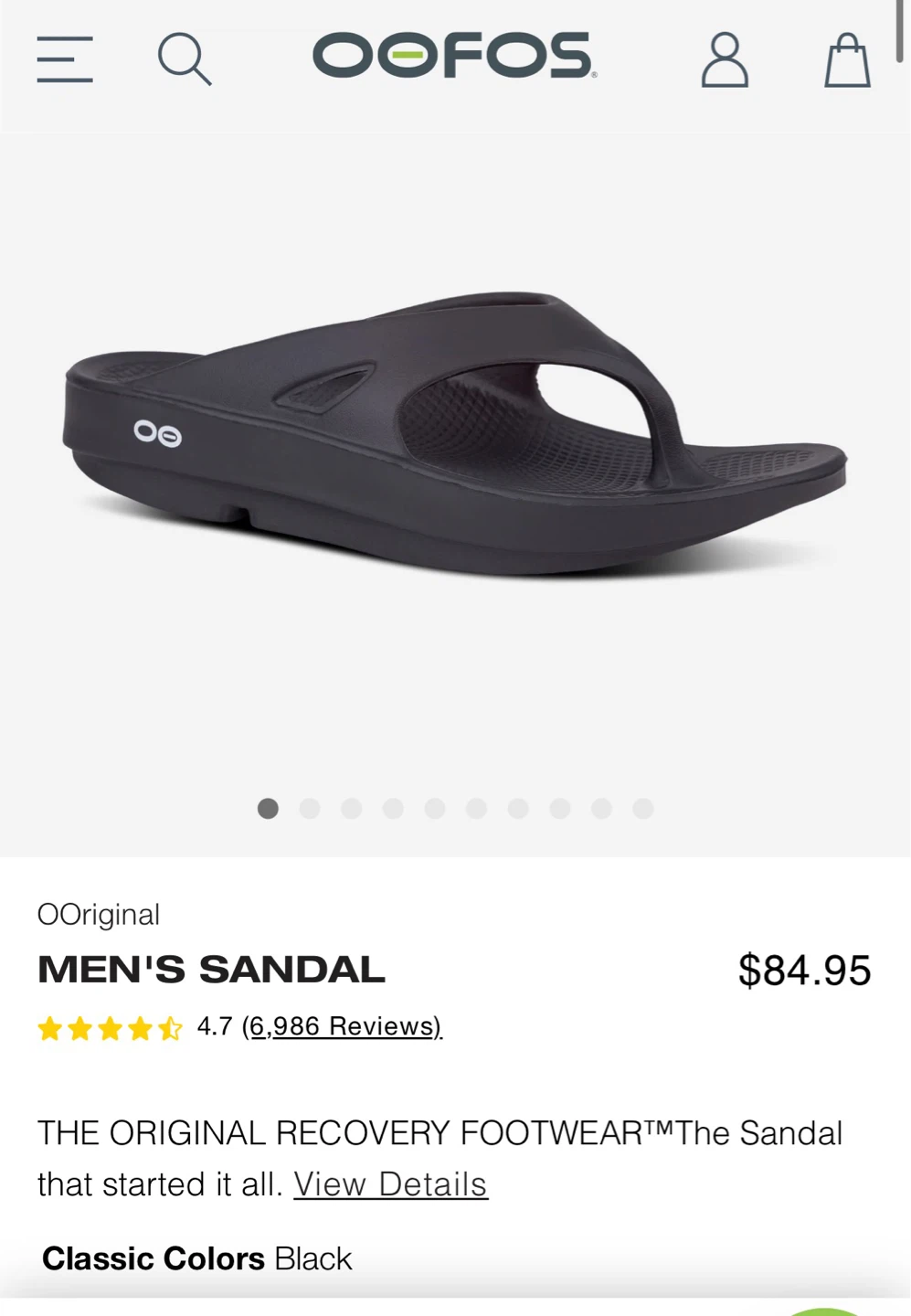 Brand new Oofos Oorignal Sandal Men size US 9 - photo 3