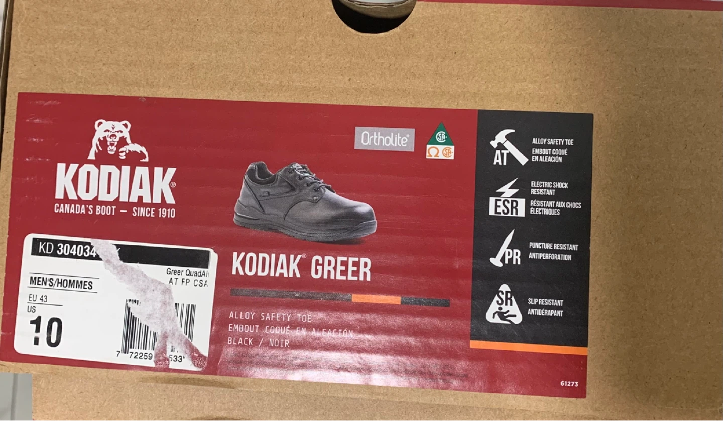 Kodiak Greer Men's Black Work Shoes Size 10 - photo 3