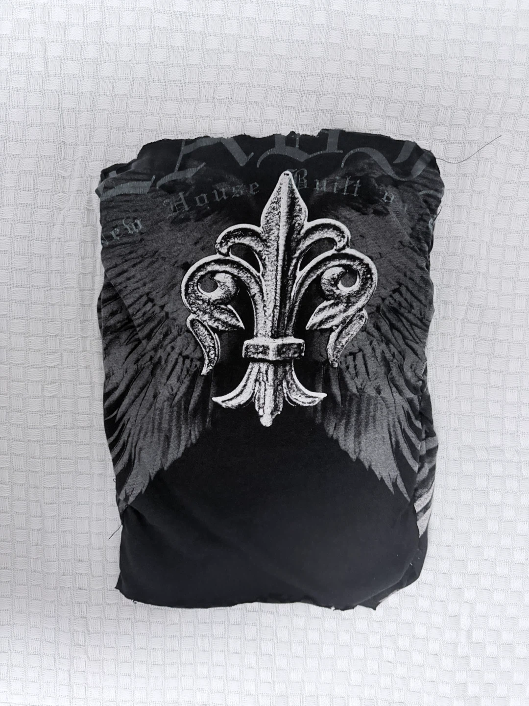 Cutout Black and Grey Gothic Skeleton Wing Tube Top - photo 3
