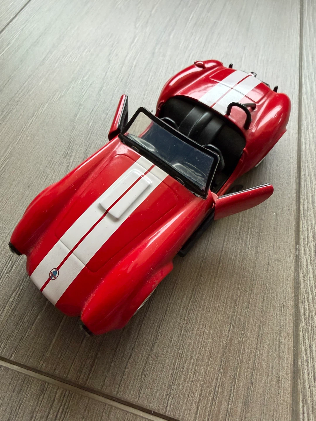 Red Cobra Toy Car with White Stripes