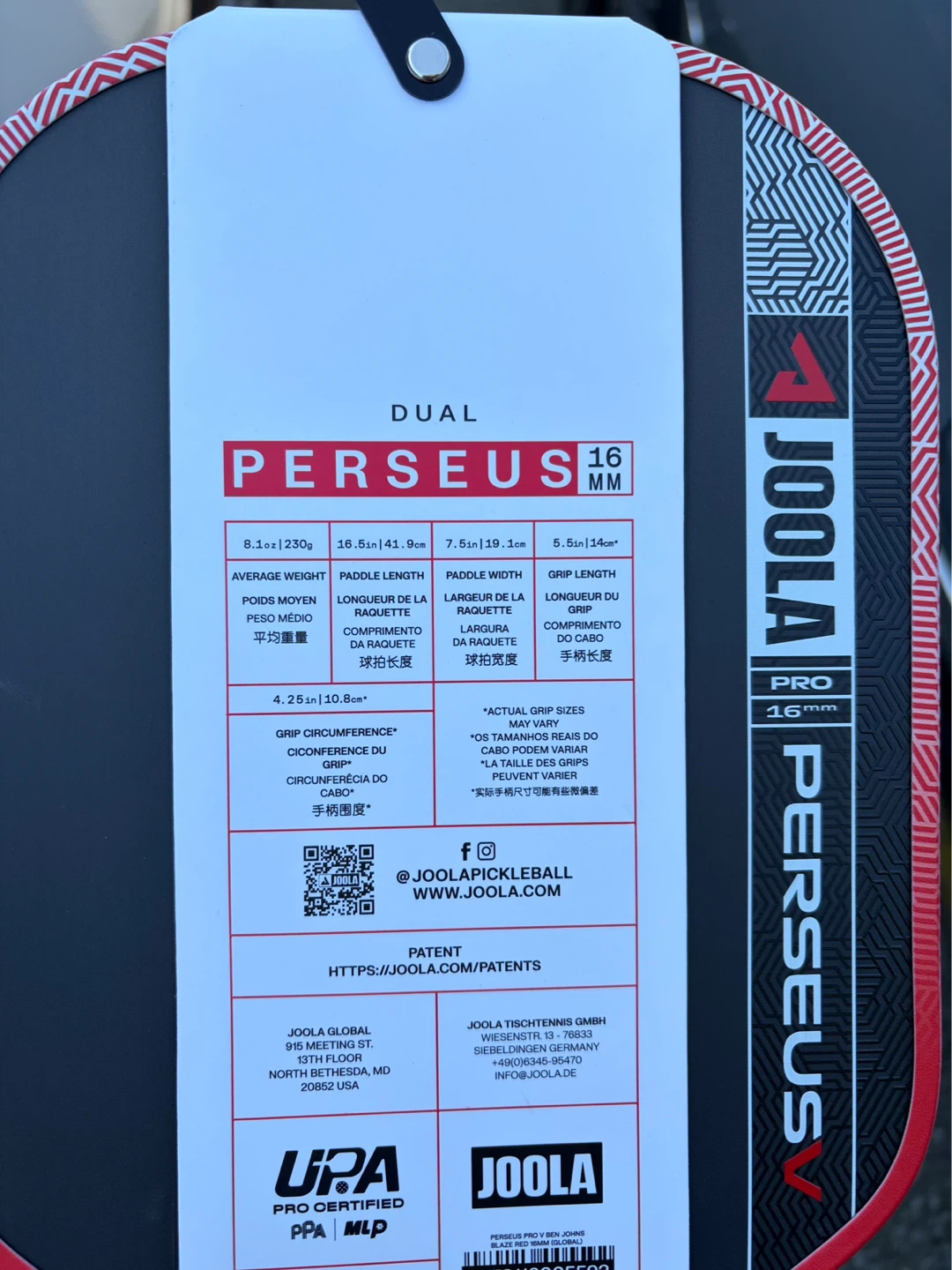JOOLA Perseus V Pickleball Paddle 16mm - photo 2