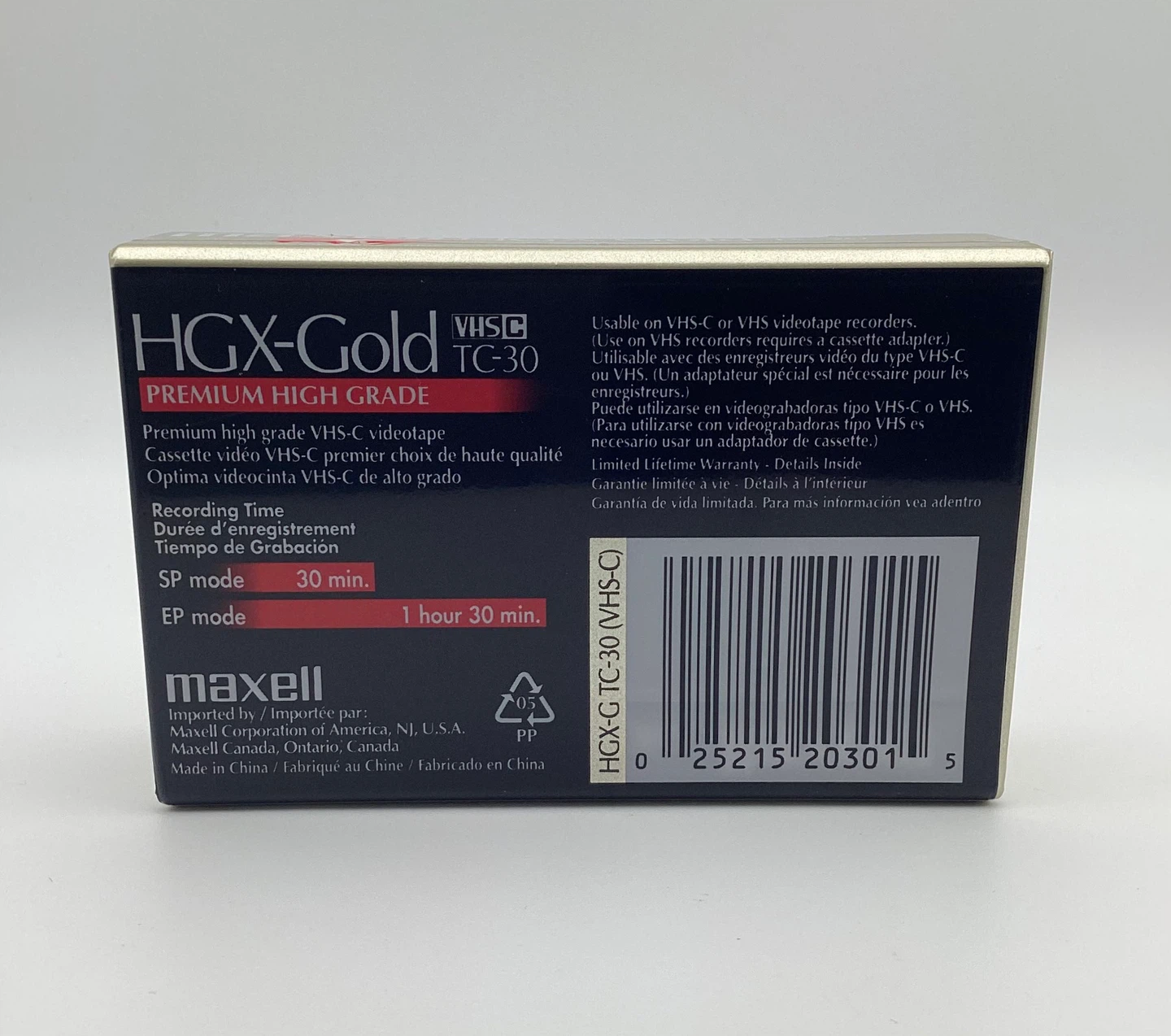 Maxell HGX-Gold VHS-C TC-30 Camcorder Videocassette - photo 2