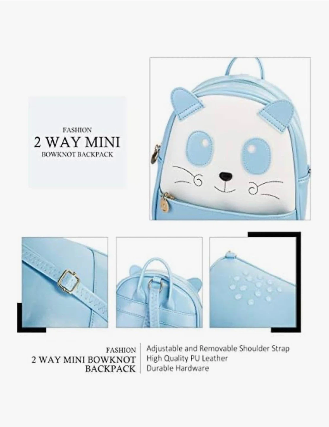 Brand new Cute Blue Panda 2 Way Mini Backpack - photo 3