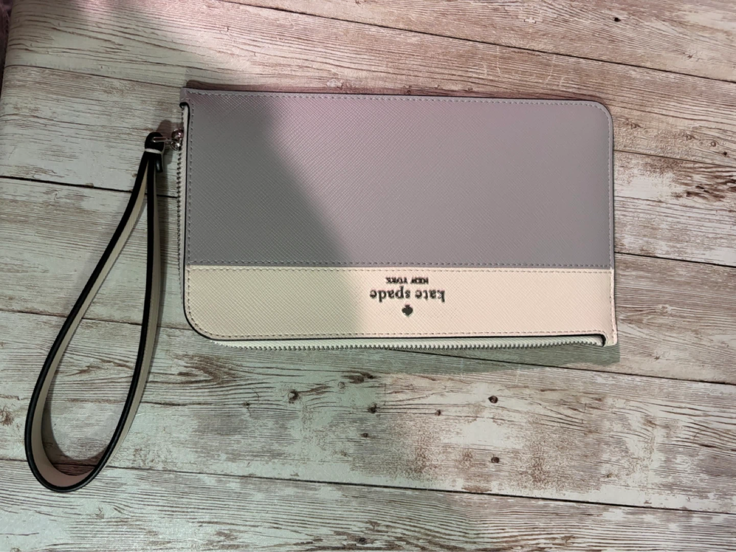 Kate Spade Wristlet Clutch - Gray/White/Lavender - photo 2