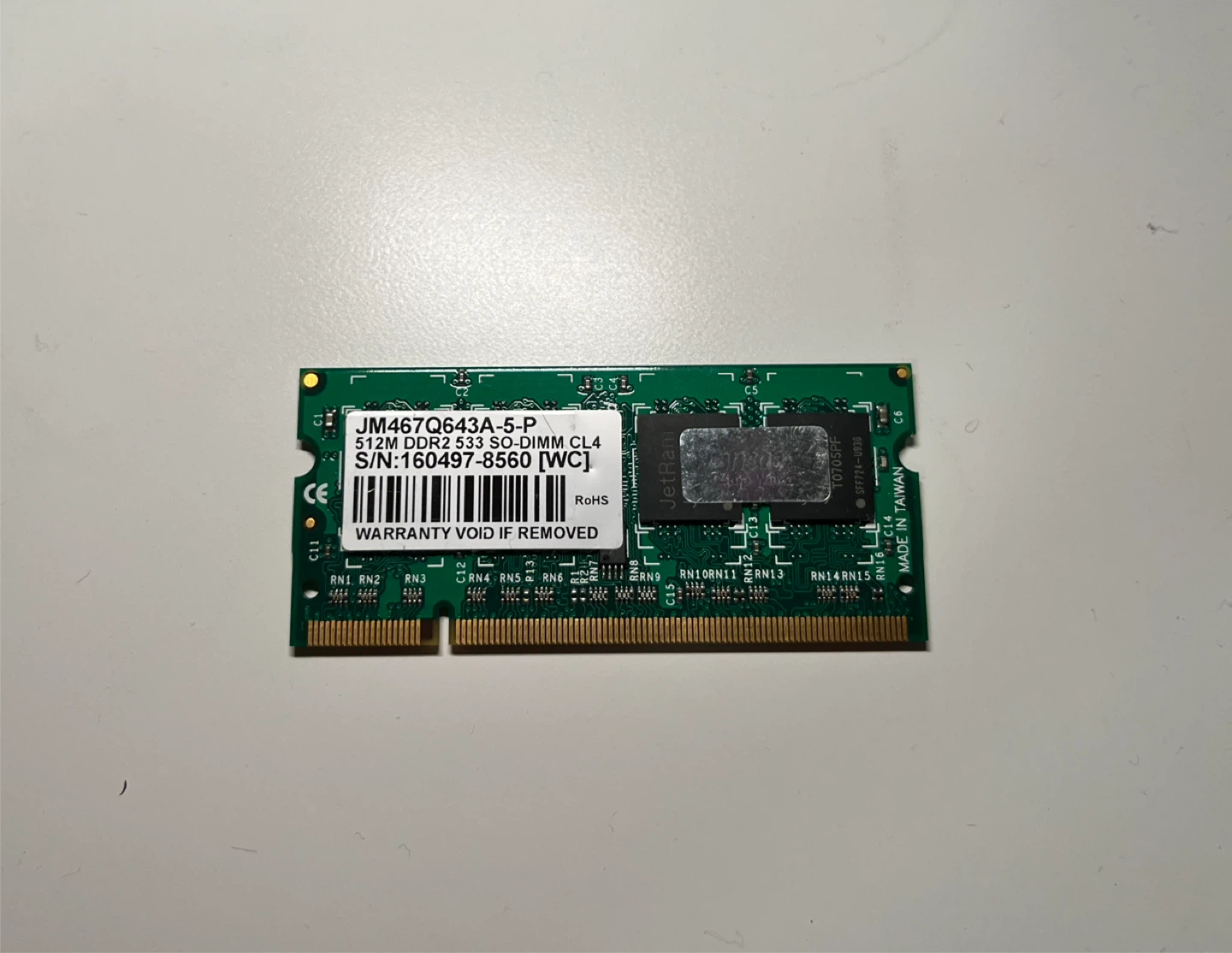 JetRam 512MB DDR2 533 SO-DIMM CL4 Laptop RAM