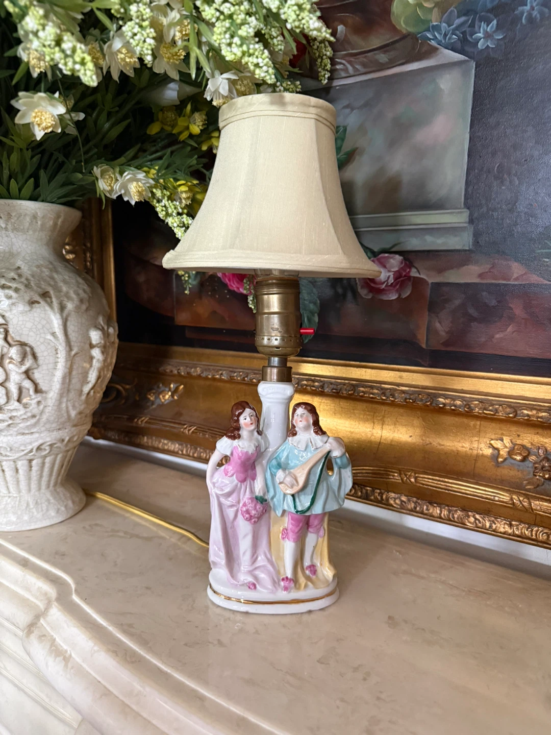 Vintage Porcelain Figurine Lamp Base