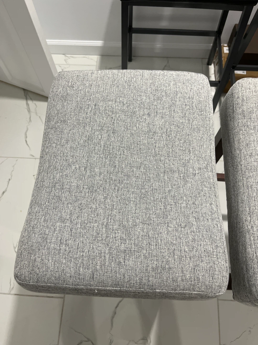 Set of 2 Upholstered Bar Stools - Gray Fabric - photo 4