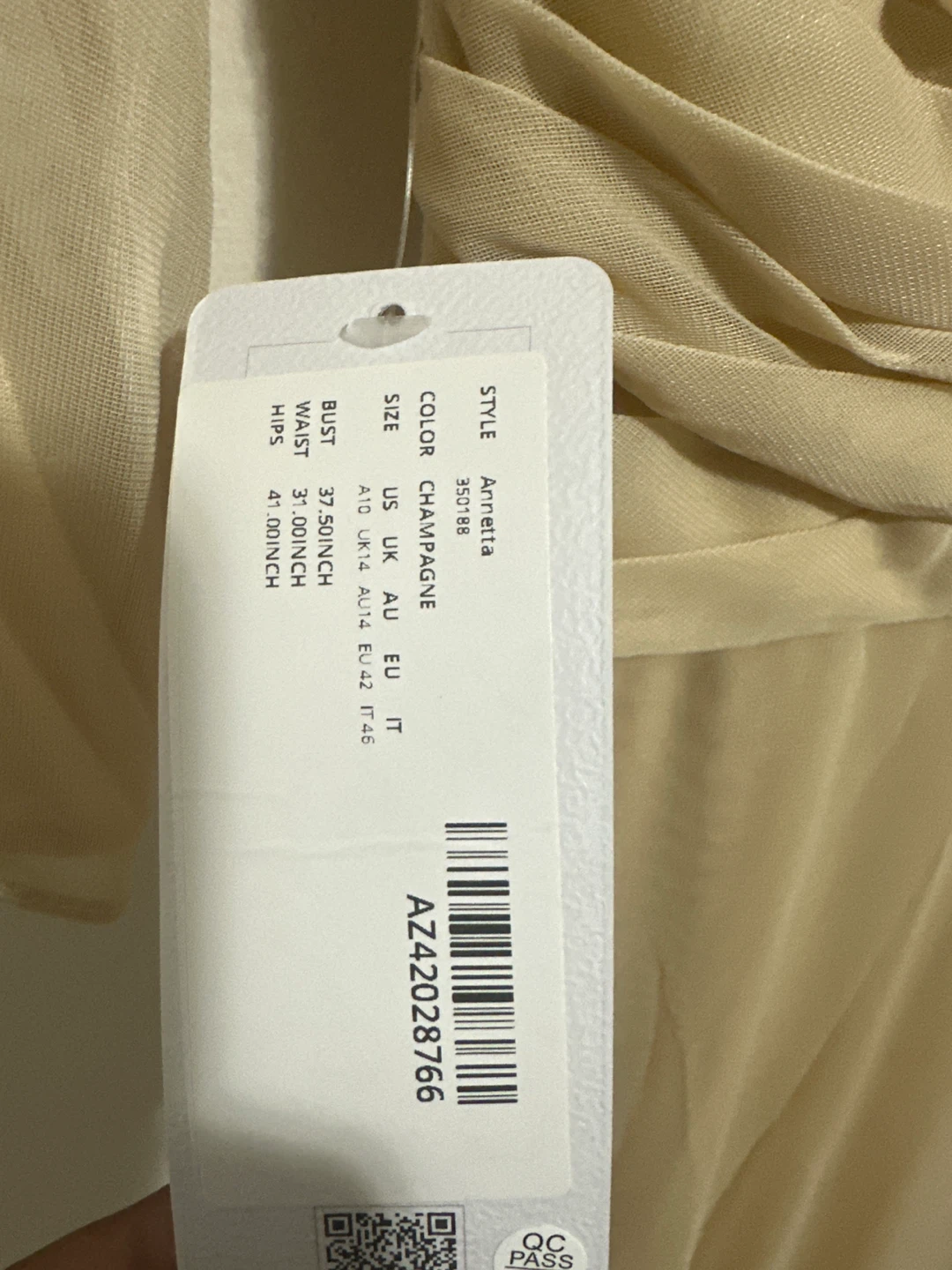 Azazie Champagne Maxi Dress Size 10 - photo 4